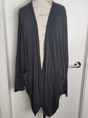 Black Long Sleeve Cardigan Jacket Plus Size